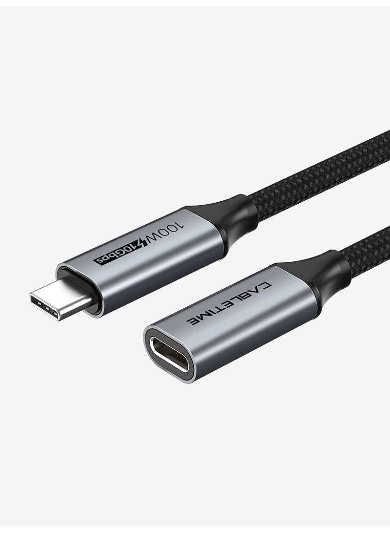CABLETIME 100W 3.1 GEN 2 USB-C MALE TO USB-C FEMALE EXTENSION CABLE FOR DOCKING STATION - Image 1